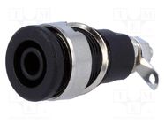 Connector: 4mm banana; socket; 32A; black; nickel plated; 23.5mm 