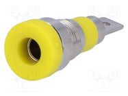 Connector: 4mm banana; socket; 24A; 60VDC; yellow; nickel plated 