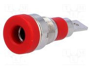 Connector: 4mm banana; socket; 24A; 60VDC; red; nickel plated; 28mm 