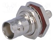 Connector: BNC; socket; female; straight; 50Ω; 3C2V,RG141,RG58 