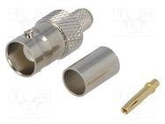 Connector: BNC; plug; female; straight; 75Ω; RG59; crimped 