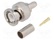 Connector: BNC; plug; male; straight; 50Ω; crimped; for cable 