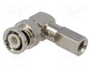 Connector: BNC; plug; male; angled 90°; twist-on; for cable 