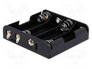 Holder; AA,R6; Batt.no: 4; soldering lugs; black COMF