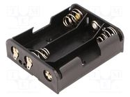 Holder; AA,R6; Batt.no: 3; soldering lugs; black COMF