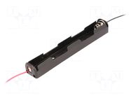 Holder; AA,R6; Batt.no: 2; cables; 150mm; black COMF