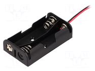 Holder; AA,R6; Batt.no: 2; cables; 150mm; black COMF