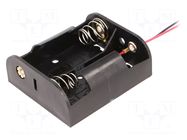 Holder; C,R14; Batt.no: 2; cables; 150mm; black COMF