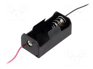 Holder; C,R14; Batt.no: 1; cables; 150mm; black COMF