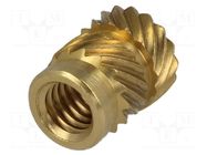 Threaded insert; brass; without coating; M4; BN 1052; L: 8.2mm BOSSARD