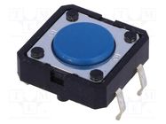 Microswitch TACT; SPST-NO; Pos: 2; 0.05A/24VDC; THT; none; 1.27N OMRON Electronic Components