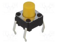 Microswitch TACT; SPST-NO; Pos: 2; 0.05A/24VDC; THT; none; 1.47N OMRON Electronic Components