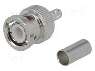 Connector: BNC; plug; male; soldering,crimped; for cable; POM AMPHENOL RF