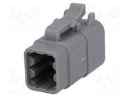 Connector: wire-wire; plug; female; ATM; for cable; PIN: 6; grey AMPHENOL