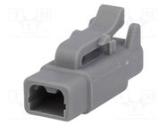 Connector: wire-wire; plug; female; ATM; for cable; PIN: 2; grey AMPHENOL