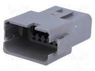 Connector: wire-wire; plug; male; AT; for cable; PIN: 12; grey; IP67 AMPHENOL