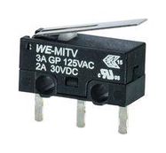 MICROSWITCH, SPST, 2A, 30VDC, 80GF, THT