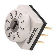 ROTARY CODED SW, HEX, 0.15A, 24VDC, THT