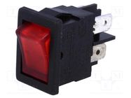 ROCKER; DPST; Pos: 2; ON-OFF; 10A/250VAC; red; neon lamp; 8500; 230V BULGIN