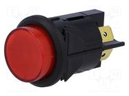 Switch: push-button; Pos: 2; DPST-NO; 16A/250VAC; 16A/28VDC; red BULGIN