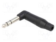 Connector: Jack 6,3mm; plug; male; stereo; ways: 3; angled 90° 