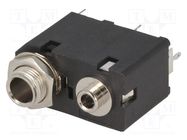 Connector: Jack 3,5mm + Jack 6,3mm; socket; female; ways: 3; THT AMPHENOL