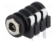 Connector: Jack 6,3mm; socket; female; stereo,with double switch AMPHENOL