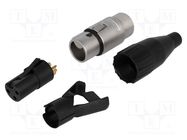 Connector: XLR; plug; female; PIN: 3; straight; for cable; soldering AMPHENOL