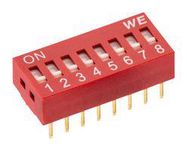 DIP SWITCH, 3POS, SPST-NO, FLAT SLIDE