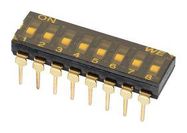 DIP SWITCH, 3POS, SPST-NO, FLAT SLIDE