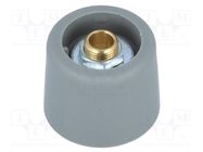 Knob; without pointer; polyamide; Øshaft: 6.35mm; Ø20x16mm; grey OKW