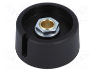 Knob; with pointer; polyamide; Øshaft: 6mm; Ø31x16mm; black OKW