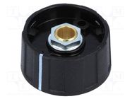 Knob; with pointer; ABS; Øshaft: 6mm; Ø31x15.5mm; black; A2631 OKW