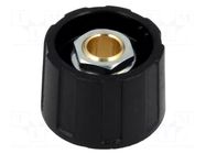 Knob; without pointer; ABS; Øshaft: 6mm; Ø23x15.5mm; black; A2523 OKW