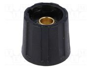 Knob; without pointer; ABS; Øshaft: 6mm; Ø16x15.5mm; black; A2516 OKW