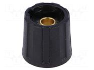 Knob; without pointer; ABS; Øshaft: 6mm; Ø16x15.5mm; black; A2516 OKW