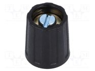 Knob; without pointer; ABS; Øshaft: 4mm; Ø13.5x15.5mm; black; A2513 OKW