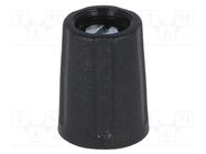 Knob; without pointer; ABS; Øshaft: 4mm; Ø10.5x14mm; black; A2510 OKW