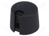 Knob; with pointer; plastic; Øshaft: 6mm; Ø20x16mm; black; A10 OKW