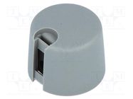 Knob; with pointer; plastic; Øshaft: 4mm; Ø20x16mm; grey; A10 OKW