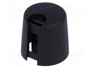 Knob; with pointer; plastic; Øshaft: 6mm; Ø16x16mm; black; push-in OKW