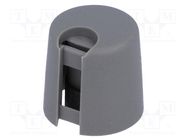 Knob; with pointer; plastic; Øshaft: 6mm; Ø16x16mm; grey; push-in OKW