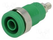 Connector: 4mm banana; socket; 36A; 1kV; green; nickel plated ELECTRO-PJP