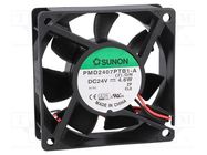 Fan: DC; axial; 24VDC; 70x70x25mm; 83.25m3/h; 45dBA; ball; Len: 300mm SUNON