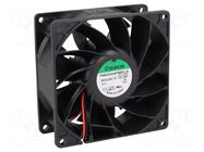 Fan: DC; axial; 24VDC; 92x92x38mm; 204.21m3/h; 57.6dBA; ball; 28AWG SUNON