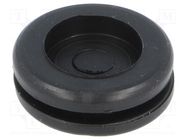 Grommet; with bulkhead; Ømount.hole: 19mm; Øhole: 15.5mm; PVC 