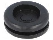 Grommet; with bulkhead; Ømount.hole: 19mm; Øhole: 15.5mm; PVC ESSENTRA