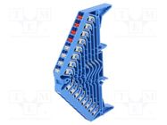 Splice terminal: rail; 1.5mm2; ways: 8; terminals: 32; blue; 250VAC WEIDMÜLLER