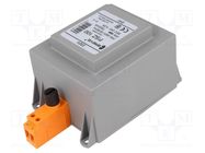 Transformer: mains; 100VA; 230VAC; 24V; Leads: terminal block; IP30 BREVE TUFVASSONS