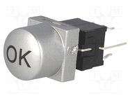 Switch: keypad; arrow; Pos: 2; DPDT; 0.1A/30VDC; silver; LED; green HIGHLY ELECTRIC